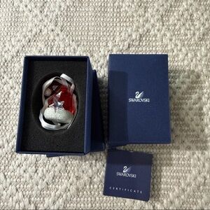 Swarovski Santa Hat Crystal Ornament Siam Red Crystal and White Crystal